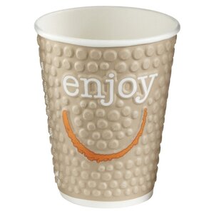 Gobelets boisson chaude / froide en carton recyclable Enjoy de 250 ml, couleurs assorties, lot de 30 (paquet 30 unités)
