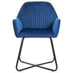 vidaXL Chaises à manger lot de 2 Bleu Velours
