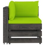 vidaXL Canapé de jardin 2 places avec coussins bois imprégné de gris