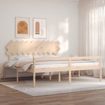 vidaXL Cadre de lit avec tête de lit 200x200 cm bois massif