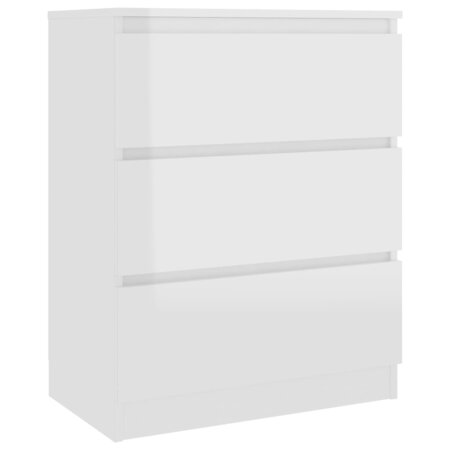 vidaXL Buffet Blanc brillant 60x35x76 cm Bois d'ingénierie