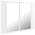 vidaXL Armoire à miroir de bain à LED Blanc brillant Acrylique