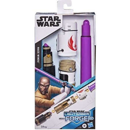 STAR WARS - Lightsaber Forge - Sabre laser de Mace Windu a lame violette extensible - jouet de déguisement - des 4 ans