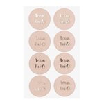 4 feuilles d'autocollants rose Team bride