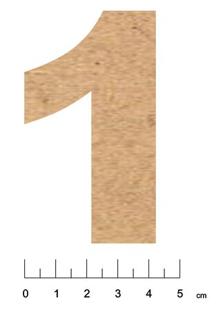 Chiffre en bois MDF adhésif 7 5cm Chiffre 1