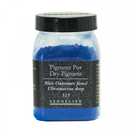 Pigment en poudre - sennelier - bleu outremer foncé - pot de 200 ml