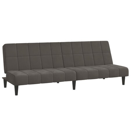 vidaXL Canapé-lit à 2 places Gris foncé Velours