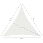 vidaXL Voile d'ombrage 160 g/m² Blanc 3x4x4 m PEHD