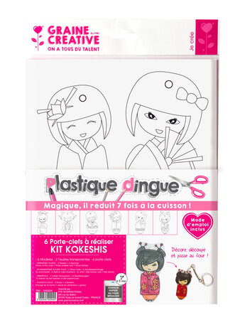 Kit Plastique Dingue pour 6 Porte-clés Kokeshis