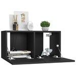 vidaXL Ensemble de meubles TV 3 Pièces Noir Aggloméré
