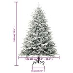 vidaXL Sapin de Noël artificiel LED et flocons de neige 180 cm PVC PE