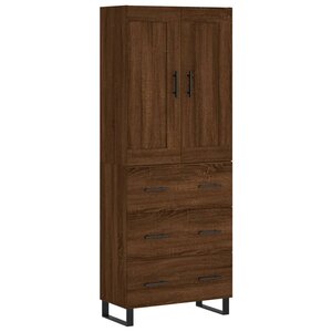 vidaXL Buffet haut Chêne marron 69 5x34x180 cm Bois d'ingénierie