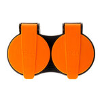 Rallonge étanche 2 prises avec clapet orange  2P+T H07RN-F 3x 1 5mm² 5m - Zenitech