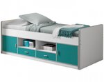 BONNY Lit capitaine 90x200 Turquoise sans sommier
