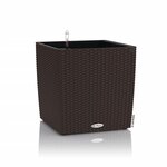 LECHUZA Jardinière CUBE Cottage 50 ALL-IN-ONE Moka