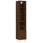 vidaXL Buffet haut Chêne marron 34 5x34x180 cm Bois d'ingénierie
