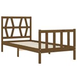 vidaXL Cadre de lit tête de lit marron miel 90x200 cm bois massif