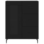 vidaXL Buffet haut Noir 69 5x34x180 cm Bois d'ingénierie