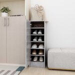 vidaXL Armoire à chaussures Gris béton 32x35x92 cm Aggloméré