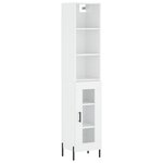 vidaXL Buffet haut Blanc brillant 34 5x34x180 cm Bois d'ingénierie
