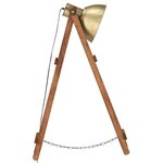 vidaXL Lampadaires 3 Pièces Laiton E27 Bois de manguier massif