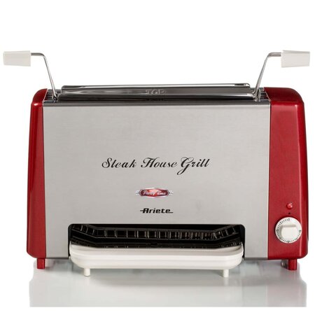 Ariete gril à viande party time 1300 w rouge et argenté