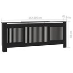 vidaXL Cache-radiateur MDF Noir 205 cm
