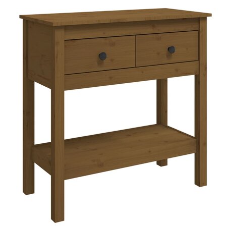 vidaXL Table console Marron miel 75x35x75 cm Bois massif de pin