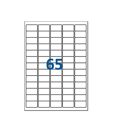 Lot de 3000 planches étiquettes autocollantes sur feuille a4 : 38,1 x 21,2 mm (65 étiquettes par feuille)