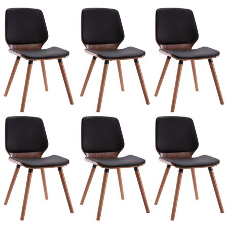 vidaXL Chaises à manger lot de 6 noir similicuir