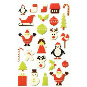 Pochette de 250 stickers déco 3D cooky Noël