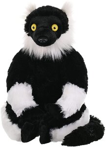 Peluche Lémurien Singe De 30 Cm Noir Blanc