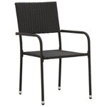 vidaXL Mobilier à dîner d'extérieur 9 Pièces Résine tressée Noir