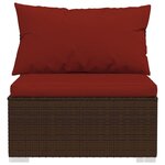 vidaXL Salon de jardin 11 Pièces avec coussins Marron Résine tressée