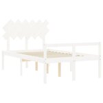 vidaXL Cadre de lit avec tête de lit blanc 120x200 cm bois massif