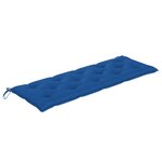 vidaXL Banc de jardin avec coussin bleu 150 cm Bois de teck massif