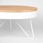 LABEL51 Table basse Saran 80x80x43 cm Bois/Blanc