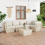 vidaXL Salon de jardin palette 6 Pièces avec coussins Épicéa imprégné