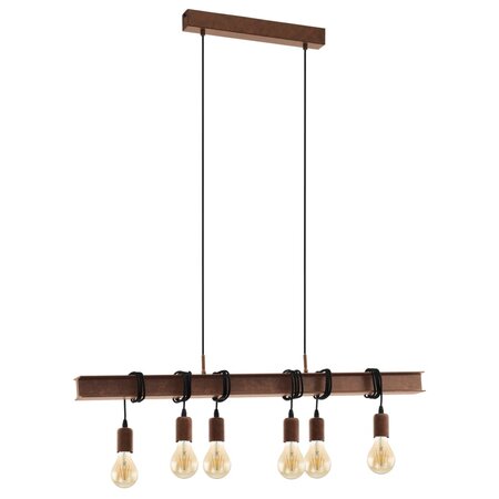Eglo lampe suspendue townshend 4 6 lampes marron antique