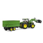 BRUDER - Tracteur JOHN DEERE 7930 avec fourche et remorque double niveau