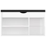 vidaXL Banc à chaussures coussin Blanc brillant 80x30x47 cm Aggloméré