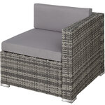 Tectake Salon bas de jardin MILAN 5 places - gris