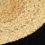 vidaXL Napperons 6 Pièces Naturel et noir 38 cm Jute et coton