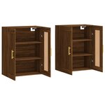 vidaXL Armoires murales 2 Pièces chêne marron bois d'ingénierie