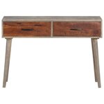vidaXL Table console Gris 110x35x75 cm Bois de manguier massif brut