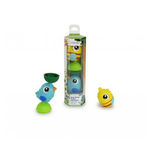 Tube bleu 6 perles animaux