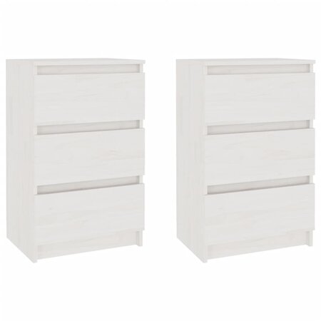 vidaXL Tables de chevet 2 Pièces Blanc 40x29 5x64 cm Bois de pin solide