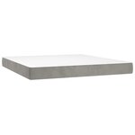 vidaXL Sommier tapissier matelas et LED Gris clair 180x200 cm Velours