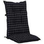 vidaXL Coussins de chaise jardin à dossier haut lot de 2 carreaux noir