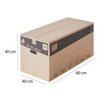 Lot de 20 cartons de déménagement 128l - 80x40x40cm - made in france - 70  fsc certifé - charge max 20kg - pack & move